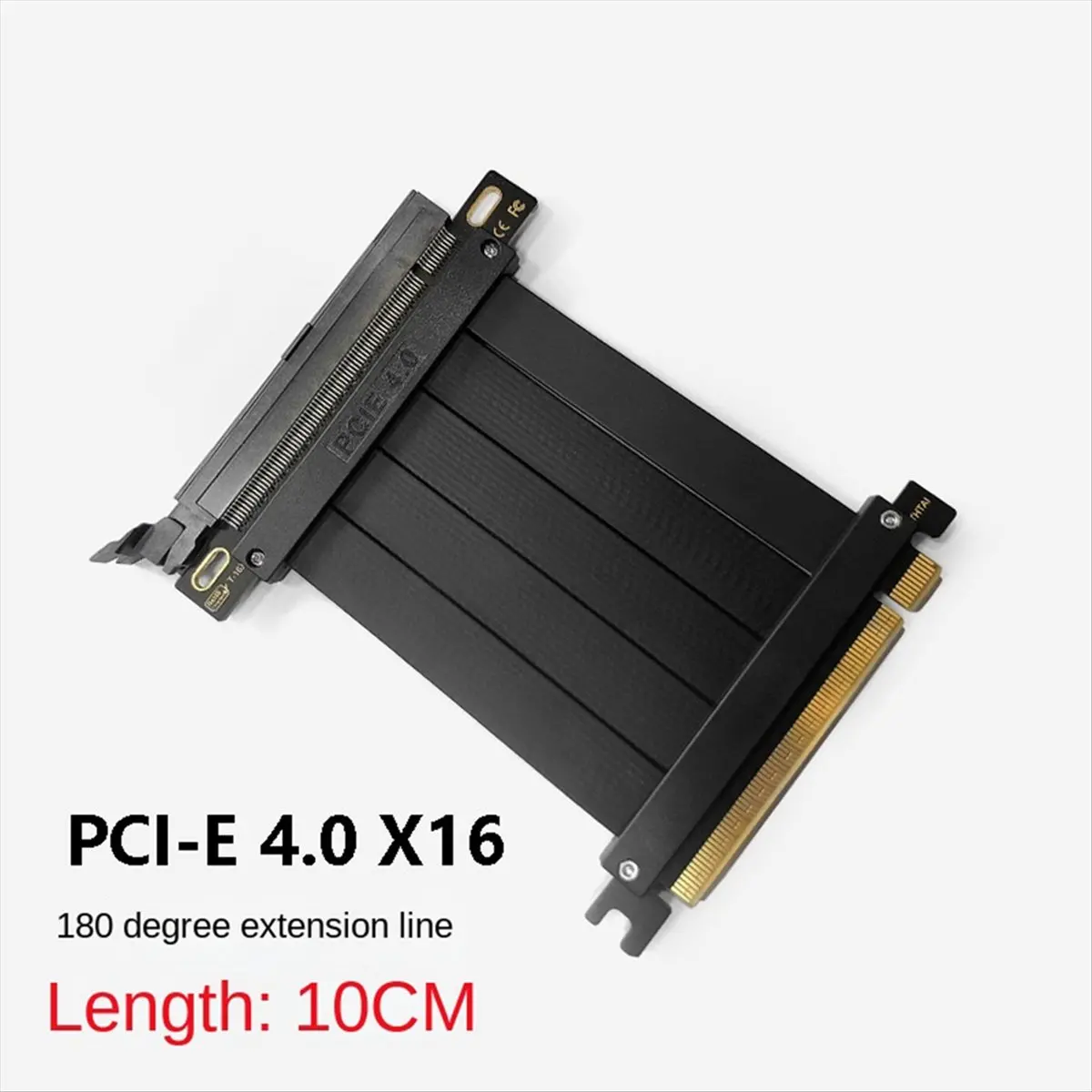 (BOFF) Full Speed PCI-E 4.0 16X Graphics Card Extension Cable Adapter Board Expansion Port 180 Degree 10CM Cable