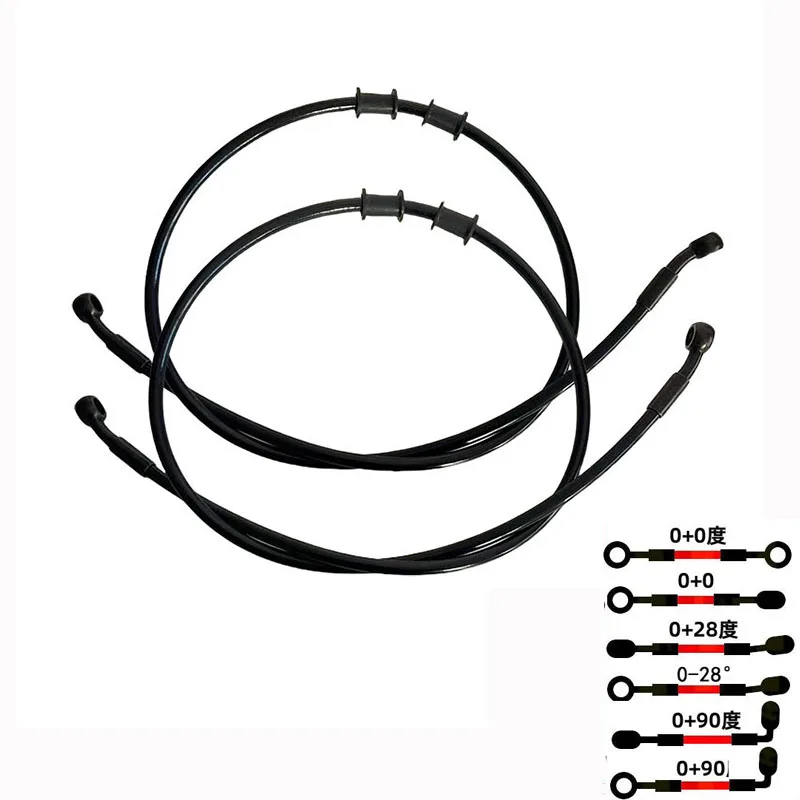 Black Motorcycle racing brake pipe AN3Stainless Steel Braided Brake Hose M10 28° Universal Hydraulic Brakes Clutch Oil Line 1/8