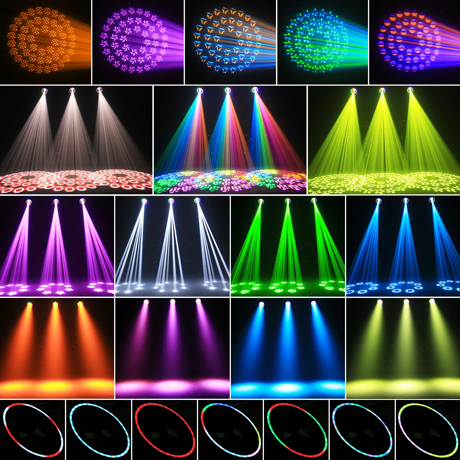 

Datewink 200W LED Beam Moving Head Lights 15Colors 18Gobos Stage Lighting Rainbow Effect DMX For DJ Disco Wedding Party KTV Club