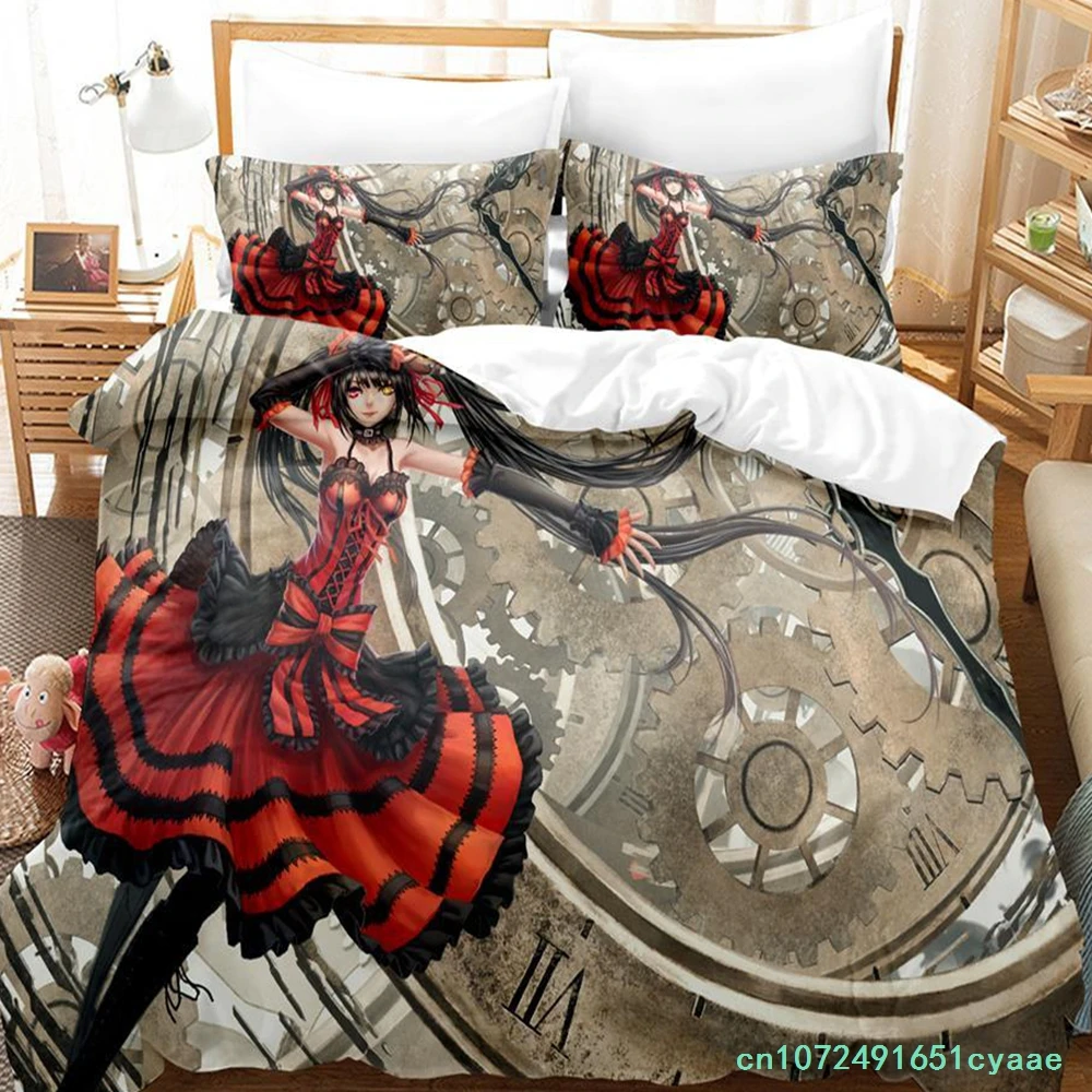 2023 Date A Live Tokisaki Kurumi Bedding Set Single Twin Full Queen King Size Bed Set Aldult Kid Bedroom Duvetcover Sets Anime