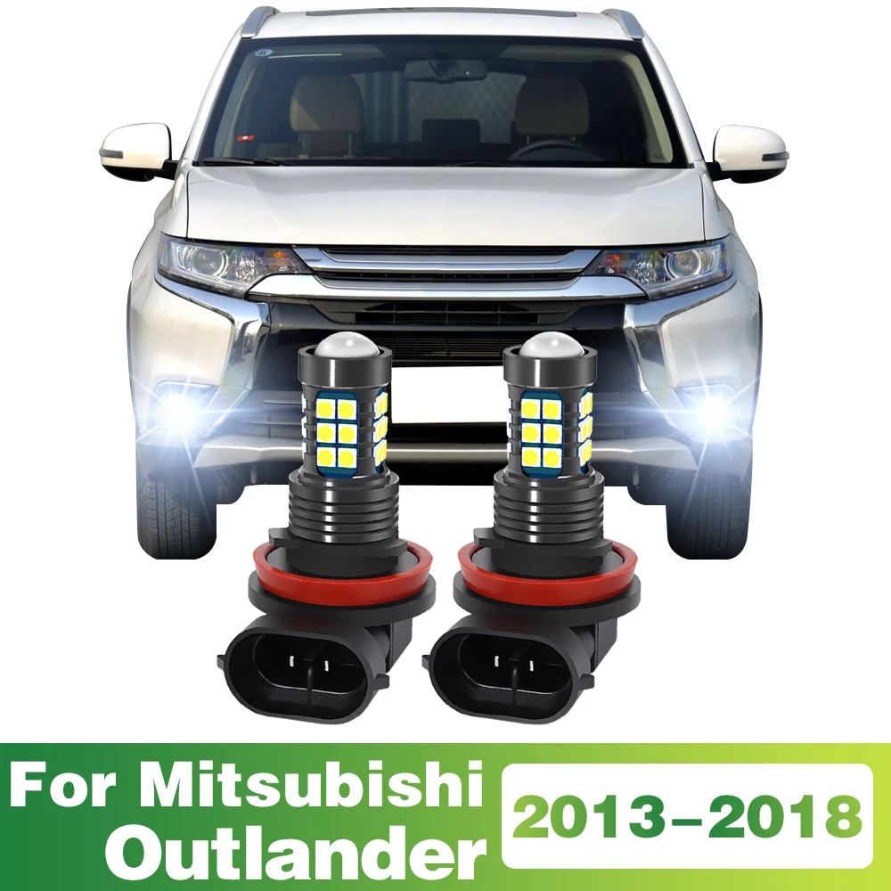 

2 шт. светодиодные лампы автомобиля передние противотуманные фары для Mitsubishi Outlander 2013 2014 2015 2016 2017 2018 аксессуары