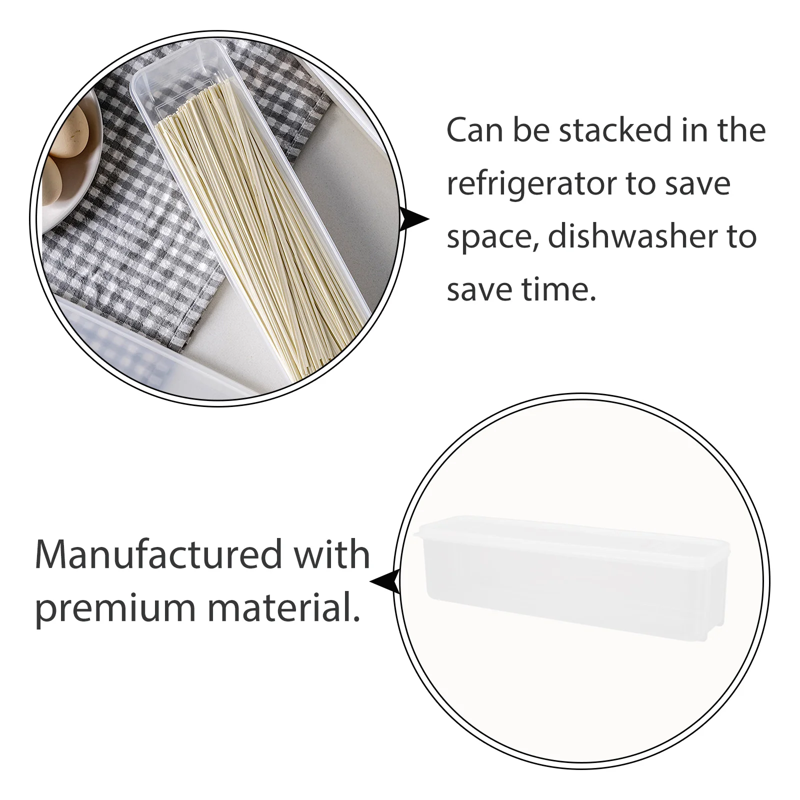 

2Pcs Durable Noodles Spaghetti Storage Box Practical Sealed Containers For Refrigerator Organization