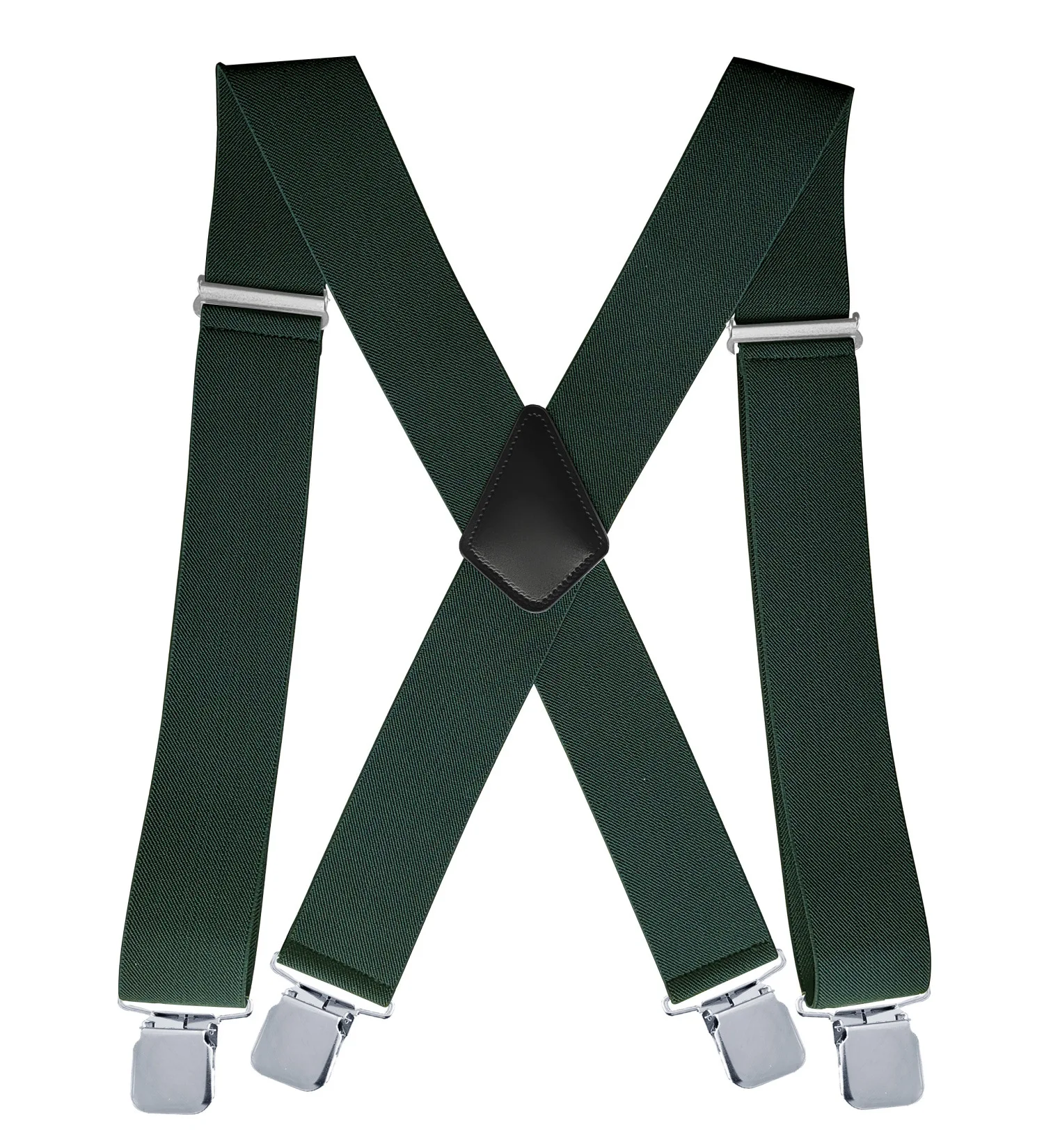 メンズサスペンダー-4クリップ-5cm幅-調節可能な伸縮性ストラップベルト-ヘビーデューティー-トラウザーサスペンダー-ガーター