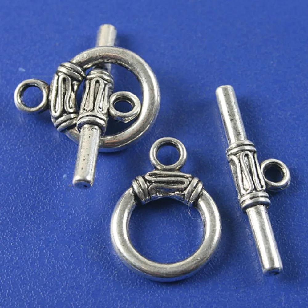 10SETS 19.6x14.4mm bar:27.1mm DARK SILVER TONE TOGGLE CLASP H3523