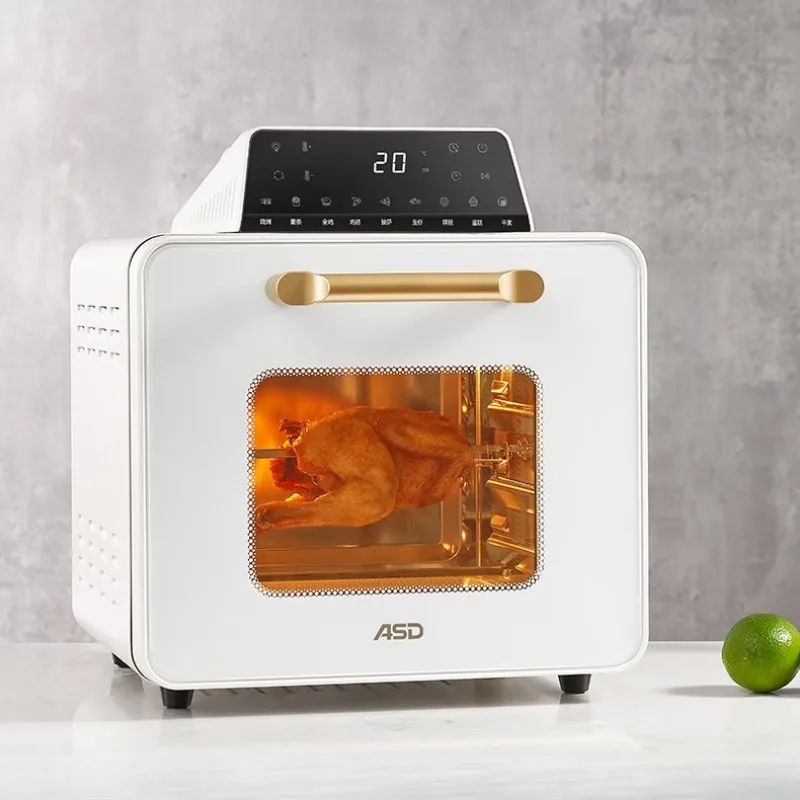 14L Air Fryer Toaster Oven No Oil No Flip Stainless Steel Liner Visible Window Precise Temp Control Black  kitchen accessories