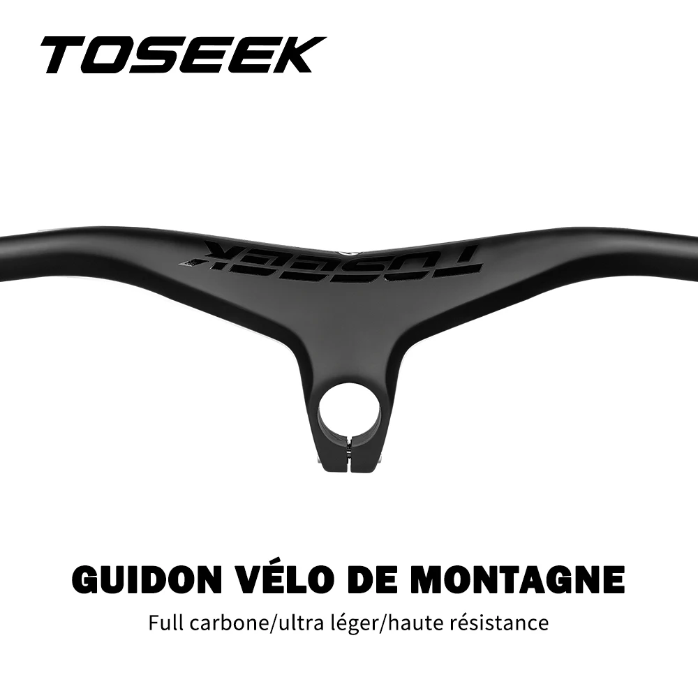TOSEEK – guidon et tige de vtt intégrés en carbone, 660mm, -17 degrés, pour vtt, 800 ~ 100*70/80/90/mm, pièces de bicyclette