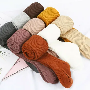 طفل رضيع فتاة جوارب طويلة اكسسوارات الاطفال الجوارب متماسكة الجوارب القطنية كاندي الألوان الموضوع الكروشيه جوارب طويلة جوارب مضلعة