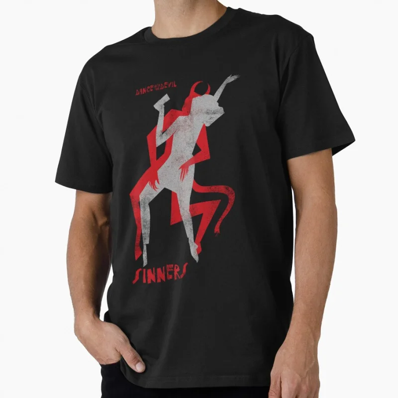 

Sinners 2025 Movie horror vampire Dancing With The Devil gift T shirt for men Large size Tops S-6XL printed clothes