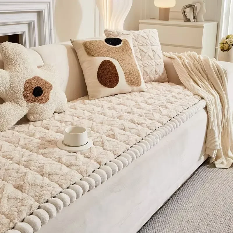 Thicken Plush Sofa Cover Soft Universal Non-slip Sofa Mat Washable Sofas Slipcovers Couch Blanket for Living Room Home Modern