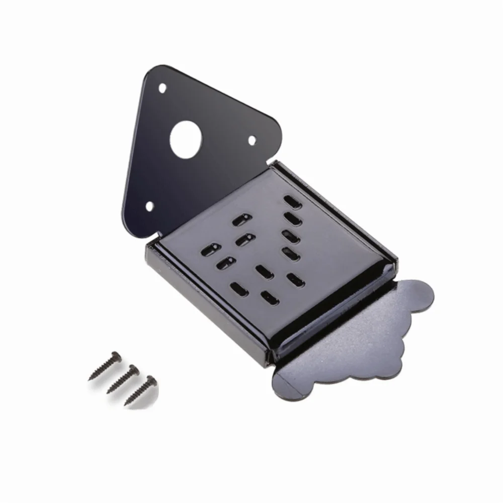 Prata/Preto para Cordal de Mandolim ​ ​ Com Parafusos ​ ​ Capa para Tailpiece ​ Peça de Substituição para Mandolim ​ ​ Peça para Instrumento de Cordas ​