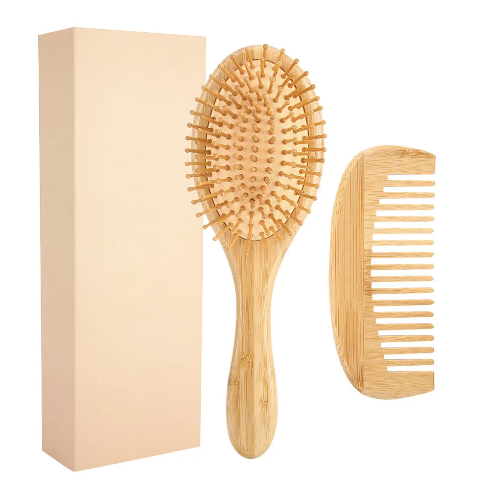 

Comb Set Anti Static Head Scalp Massage Bamboo Hairdressing Comb Set 2pcs Massage Comb Set