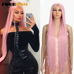 FREEDOM Synthetic Lace  Wigs 38 Inch Long Straight Lace Wig Ombre Pink Red Ginger Blue White Cosplay Wigs For Black Women