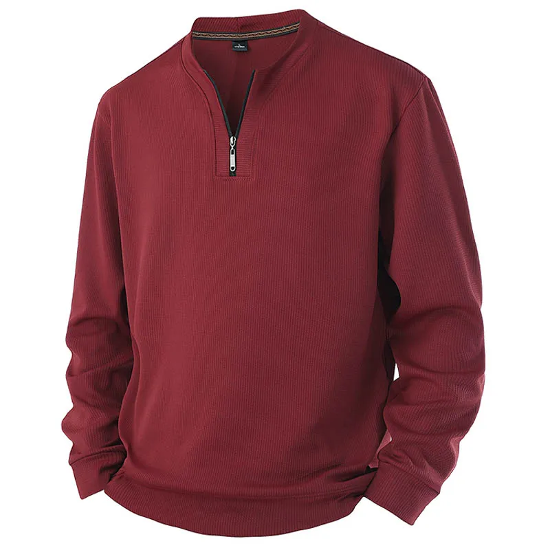 حجم كبير 7XL 8XL الرجال طويلة الأكمام تي شيرت نصف البريدي البلوز نمط جديد لربيع الخريف عادية الخامس الرقبة هوديس ملابس للرجال