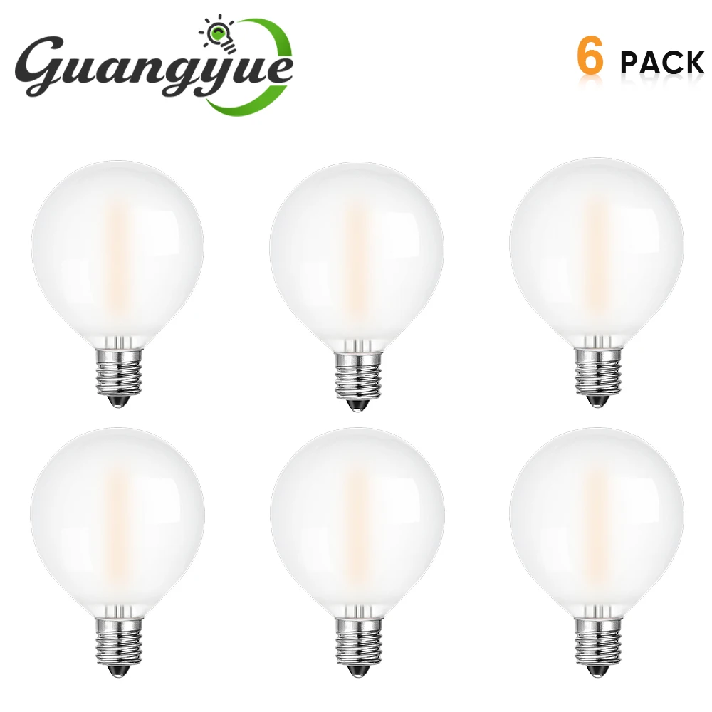 

G40 LED Replacement Light Bulb E12 Globe Frosted Bulbs for Indoor Outdoor String Lights Vintage Warm White 2700K 1W Lamp Bulbs