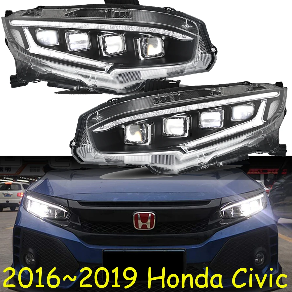 

Фара на бампер автомобиля для фар honda-civic 2016 ~ 2019y светодиодные DRL автомобильные аксессуары спрятанная ксеноновая лампа honda-civic передняя фара противотуманная