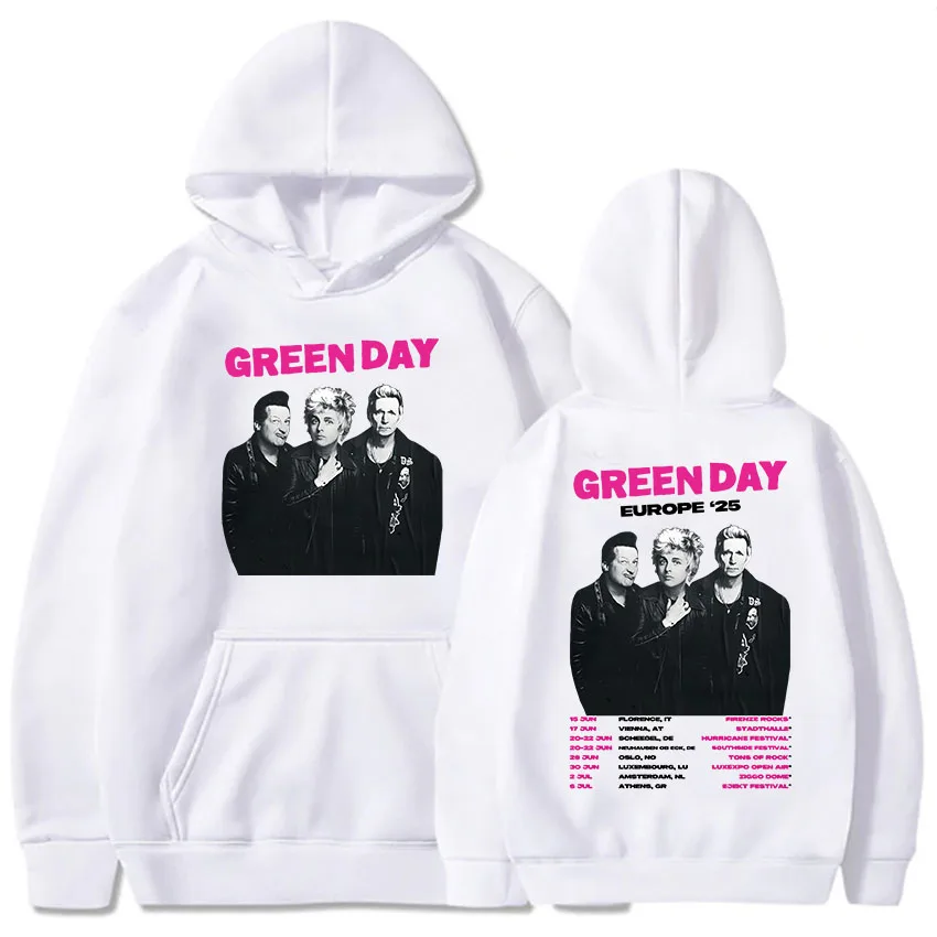 Band Green Day Europe '25 Hoodies Hip Hop Fashion Unisex Streetwear Hooded Long Sleeve Men/Women Sudaderas Hombre Heavy Mental