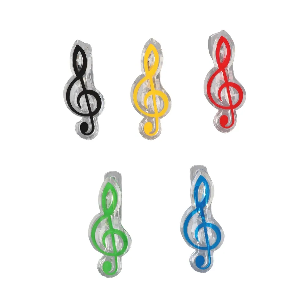 5PCS Decorative ABS Music Note Clips Mixed Color Music Page Clips Piano Book Clips For Sheet Music Reading