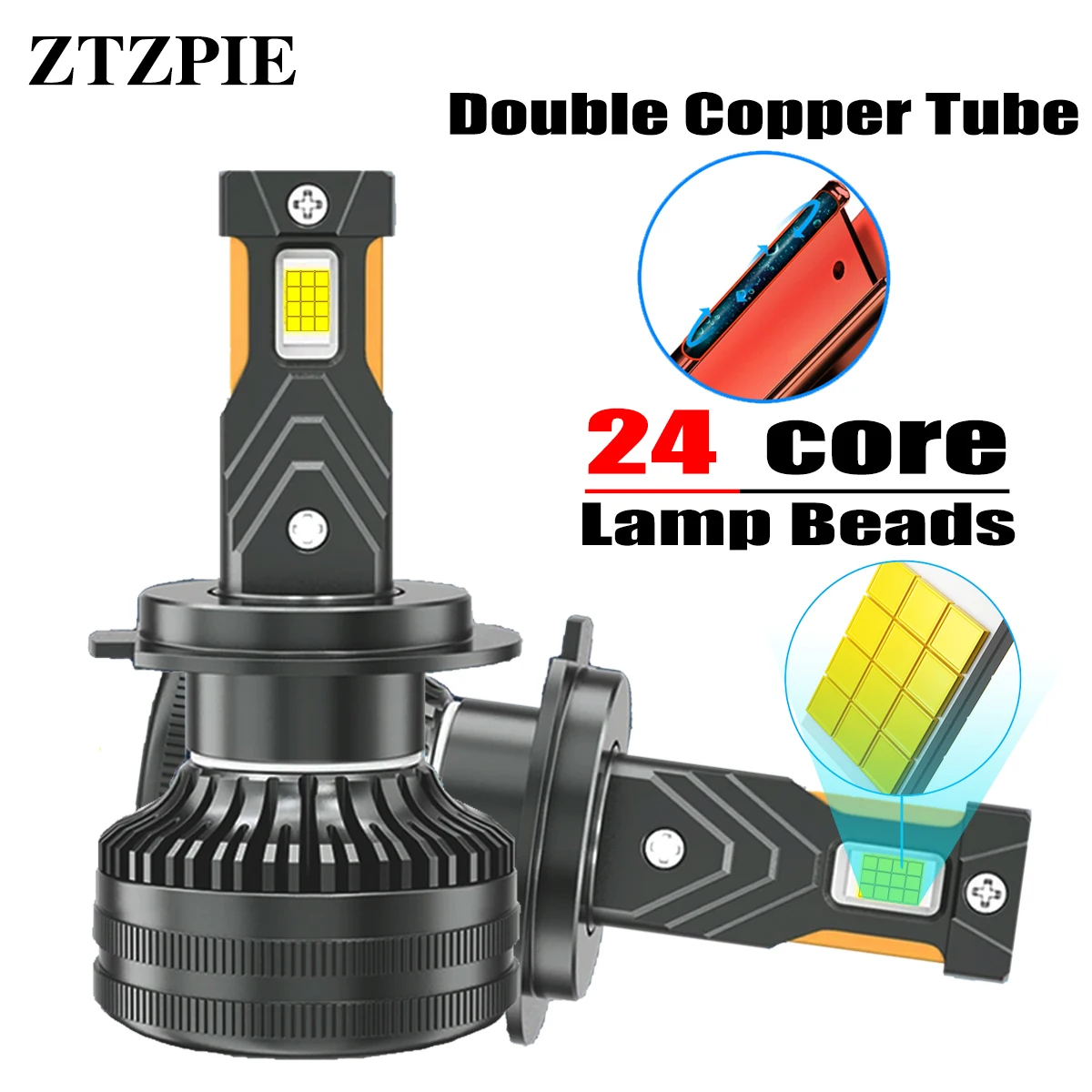 ZTZPIE 6000K HB3 HB4 9005 9006 H1 H7 H4 H11 H8  9012 Bulb Canbus Led Lamp CSP 8775 Power Car Headlight Light 2700W 800000LM