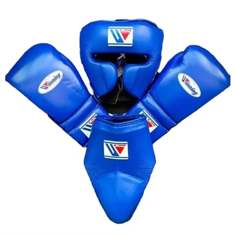 Guantes de boxeo ganadores profesionales, conjunto de cuero, guantes de boxeo ganadores, cuero de vaca Real, Kit de Sparring de boxeo, nuevo diseño 2025