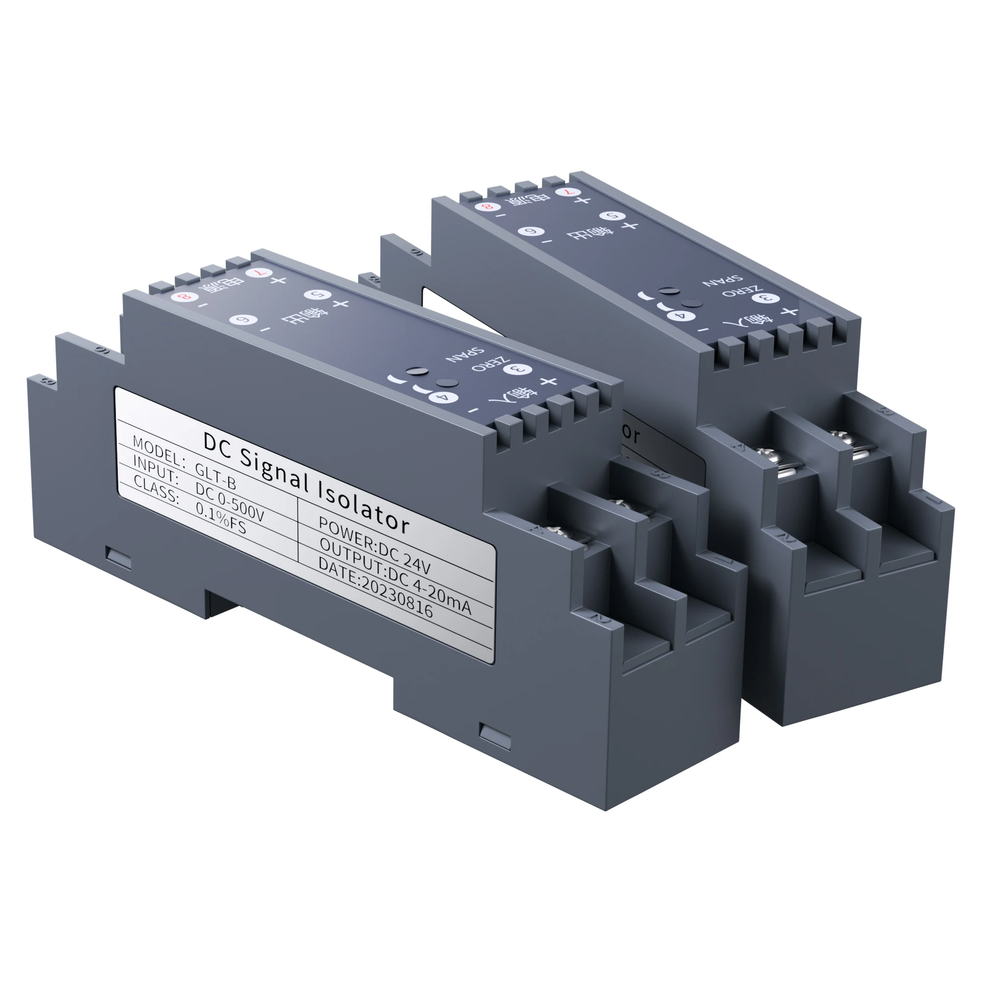 Transductor de voltaje de corriente GLT-B, convertidor aislado de señal, módulo analógico aislador de señal, CC 1A 5A, 4-20mA/0-5V/10V/75mV