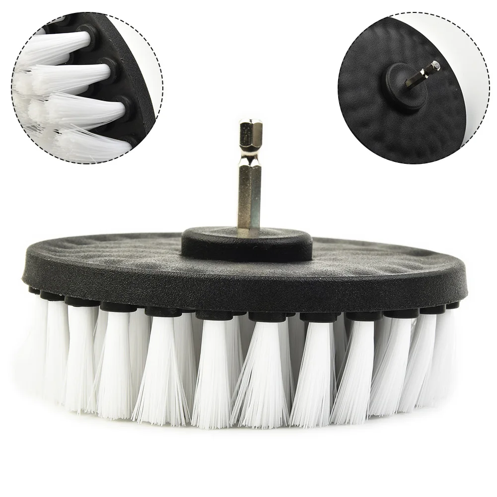 Car Wheel Furniture Cleaning Drill Brush Detailing Tire Washing Soft Bristle 5 Inch White Practical Tool  Accessories