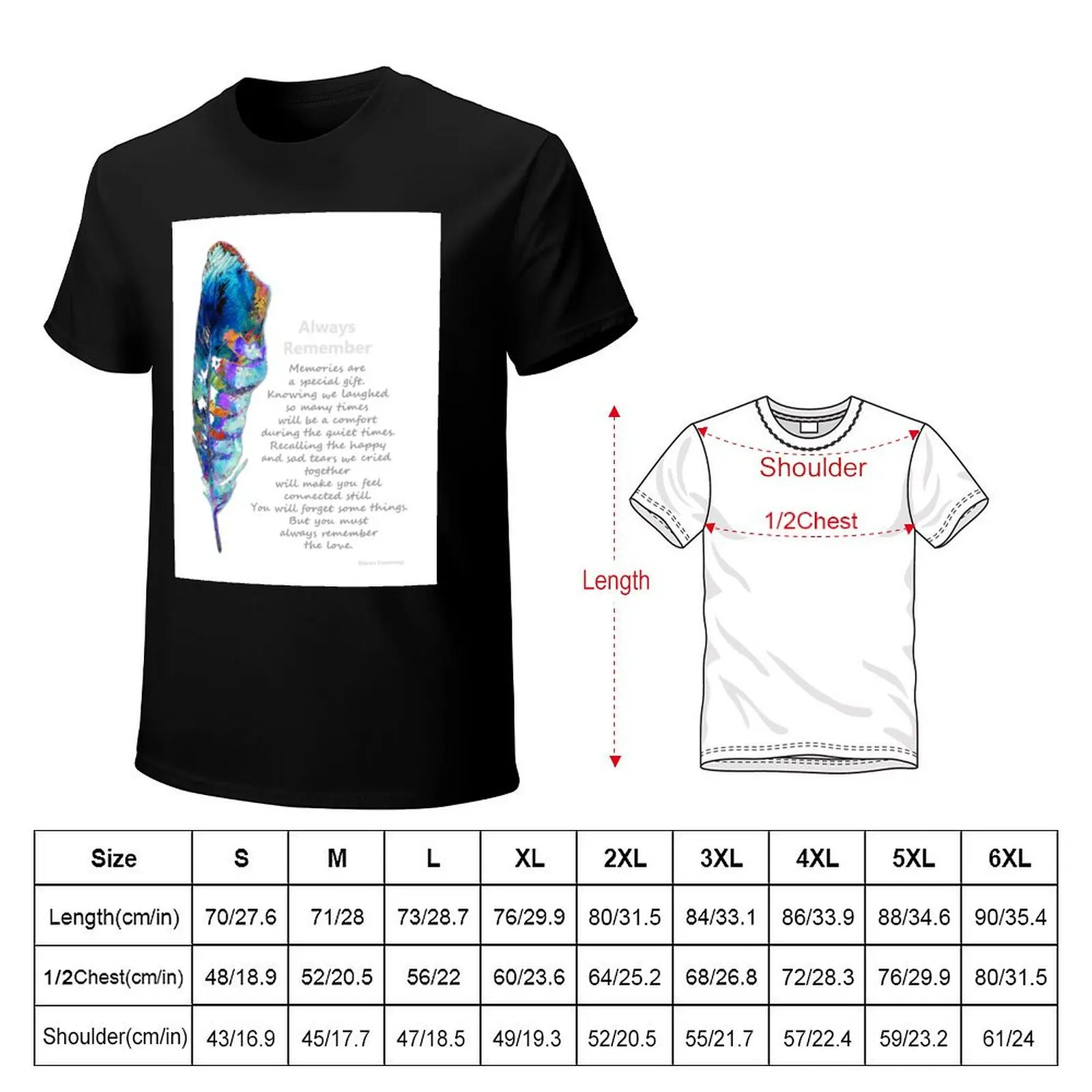 Always Remember Sympathy And Condolences Art T-Shirt Light Athletic Short Sleeve Tee Shirt