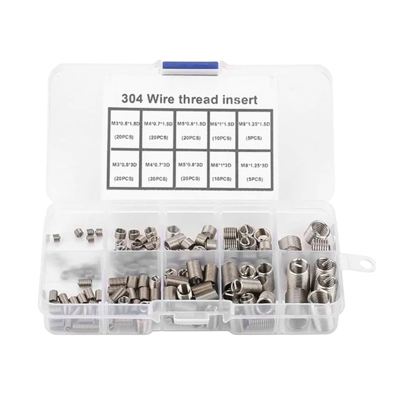 

120pcs Steel Thread Repair set Wire Insert Assortment Set Threaded Inserts set