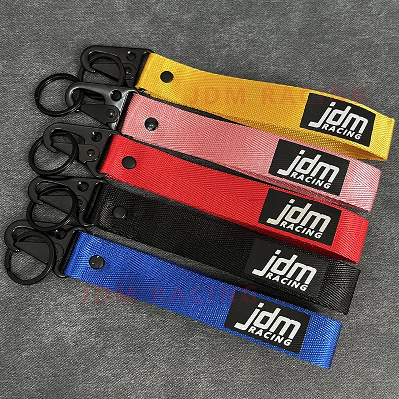 Hot Car keytags Strap keychian Emblem Nylon Webbing Blue Strap Keychain Key Chain with Steel Spring Clip Lanyard Accessorie