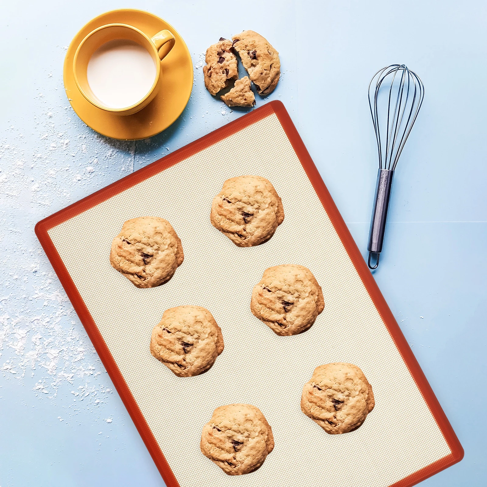 

3pcs Silicone Baking Non-Stick Heat Resistant Reusable Dishwasher Safe Multi-Purpose Table Hand Mat for Baking Macaron Kitchen