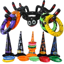 Halloween Theme Inflatable Ring Toss Game Spider Witch Hat Ferrule Ring Halloween Party Kids Favor Game Entertainment Supplies