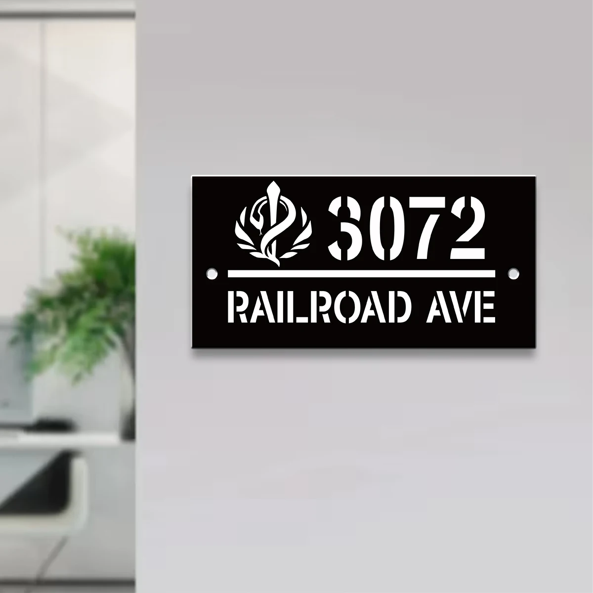 1Pc Custom snake Number&Text Acrylic House Number Door Street Sign Plaque,Home Room Garden Decor,Birthday Wedding Gift