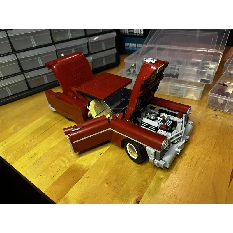 MOC-167640 Anniversary New Style Red Coupe Building Block Model 1160 Parts Kids Birthday Custom Building Blocks Toy Gift