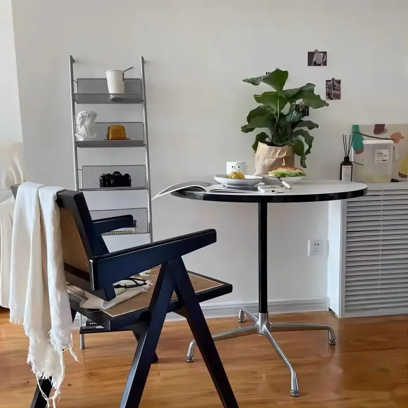 Dining table household small apartment round table ins coffee shop negotiation table small apartment