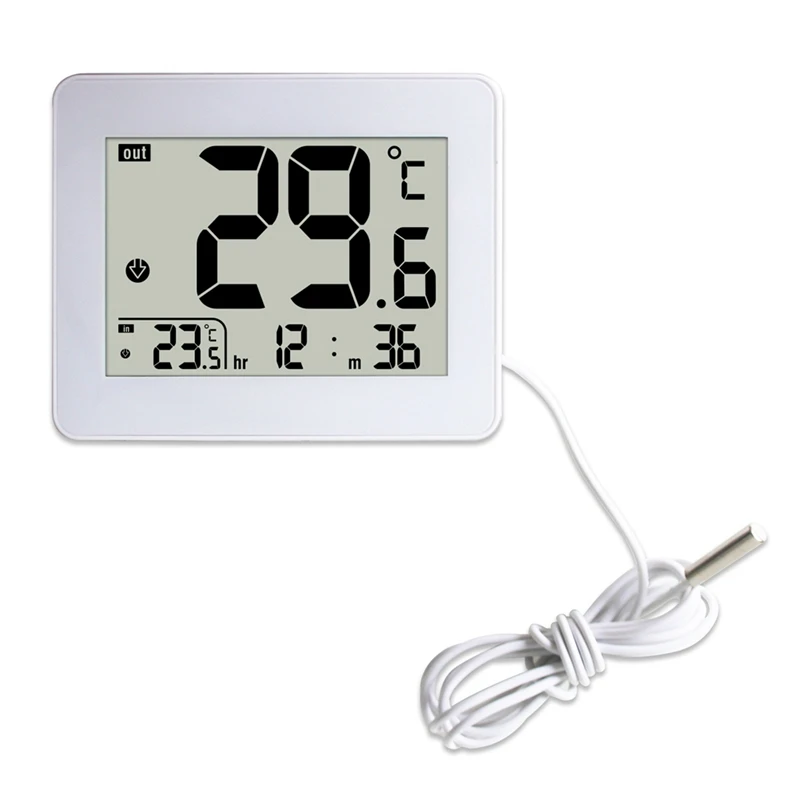 1 Pcs Digital Double Thermometer Outdoor Indoor Thermometer Elderly Children's Room Thermometer Electronic Thermometer White