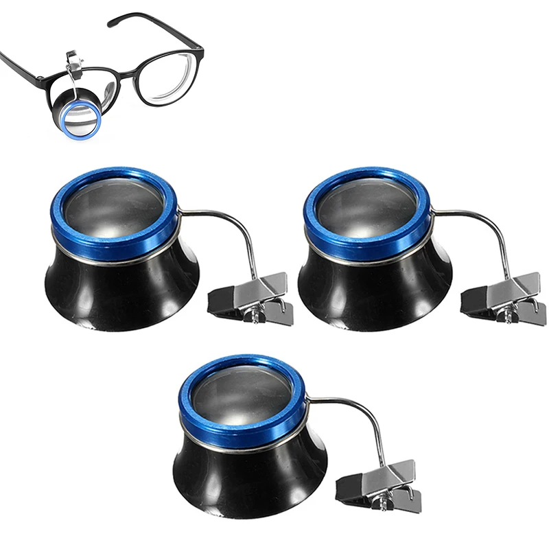 

5X 10X 20X Eyeglass Magnifier Clip-On Eye Loupe Magnifying Lens Portable Eyepiece Process Operation Watchmakers Repair Tool