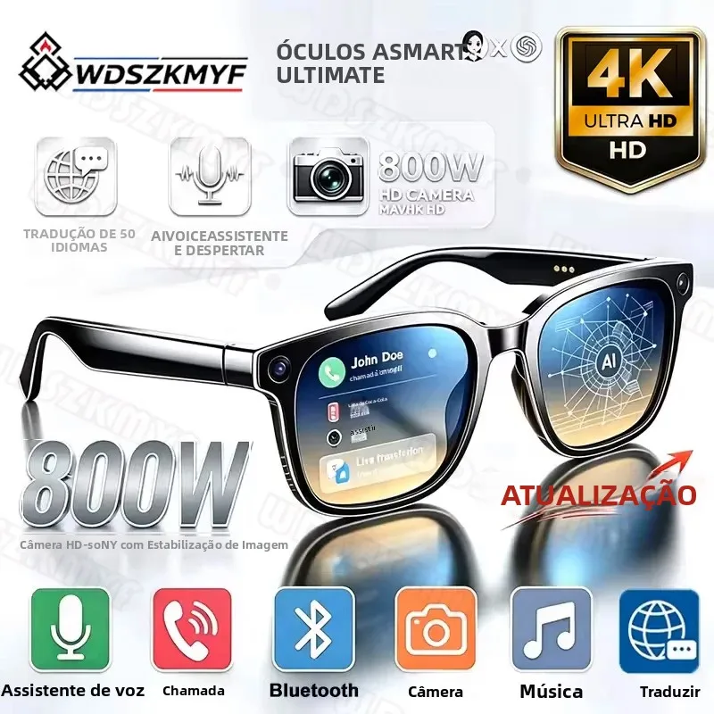 4kスマートaiグラス、8mp高画質カメラ、ai画像認識、リアルタイム翻訳、bluetooth通話、手ブレ補正機能付きミニカメラ