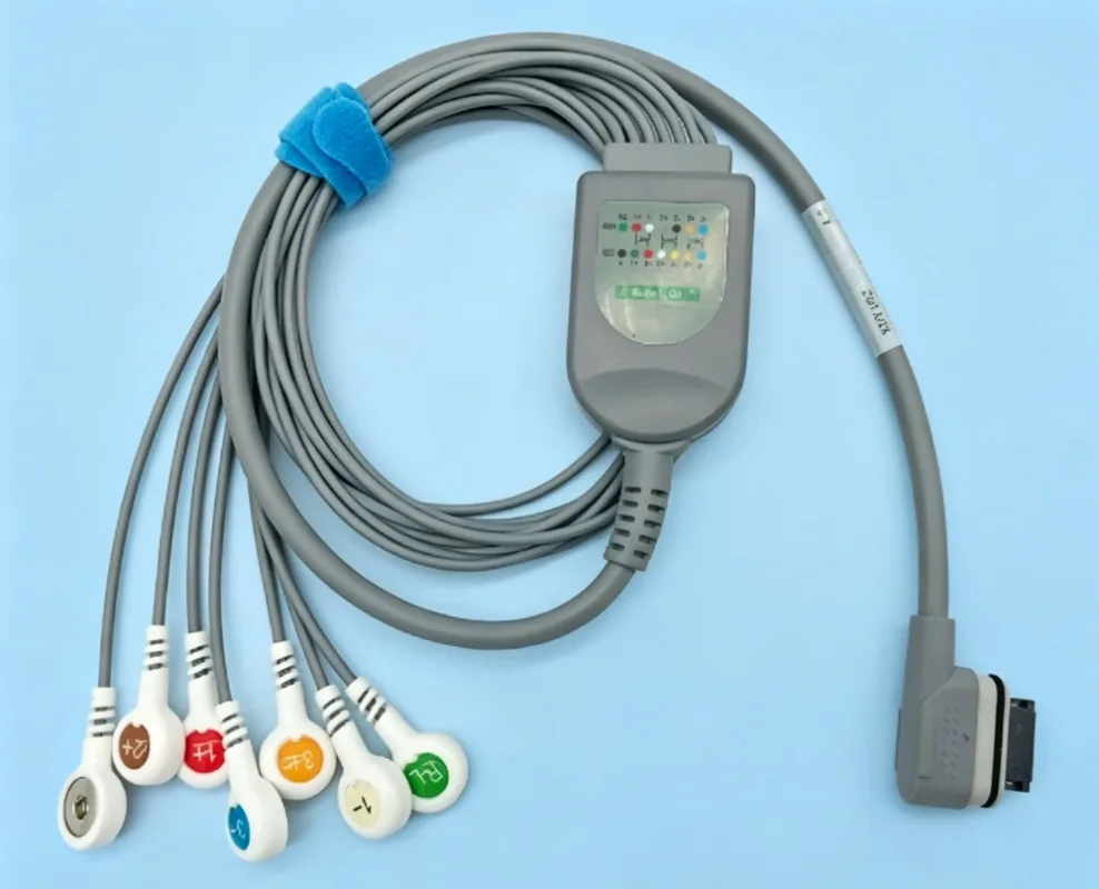 BI9800/BI9000 26-Pin 7-Lead Holter ECG Cable, TPU Ambulatory Lead Wire for BI 9000/9800 Recorder