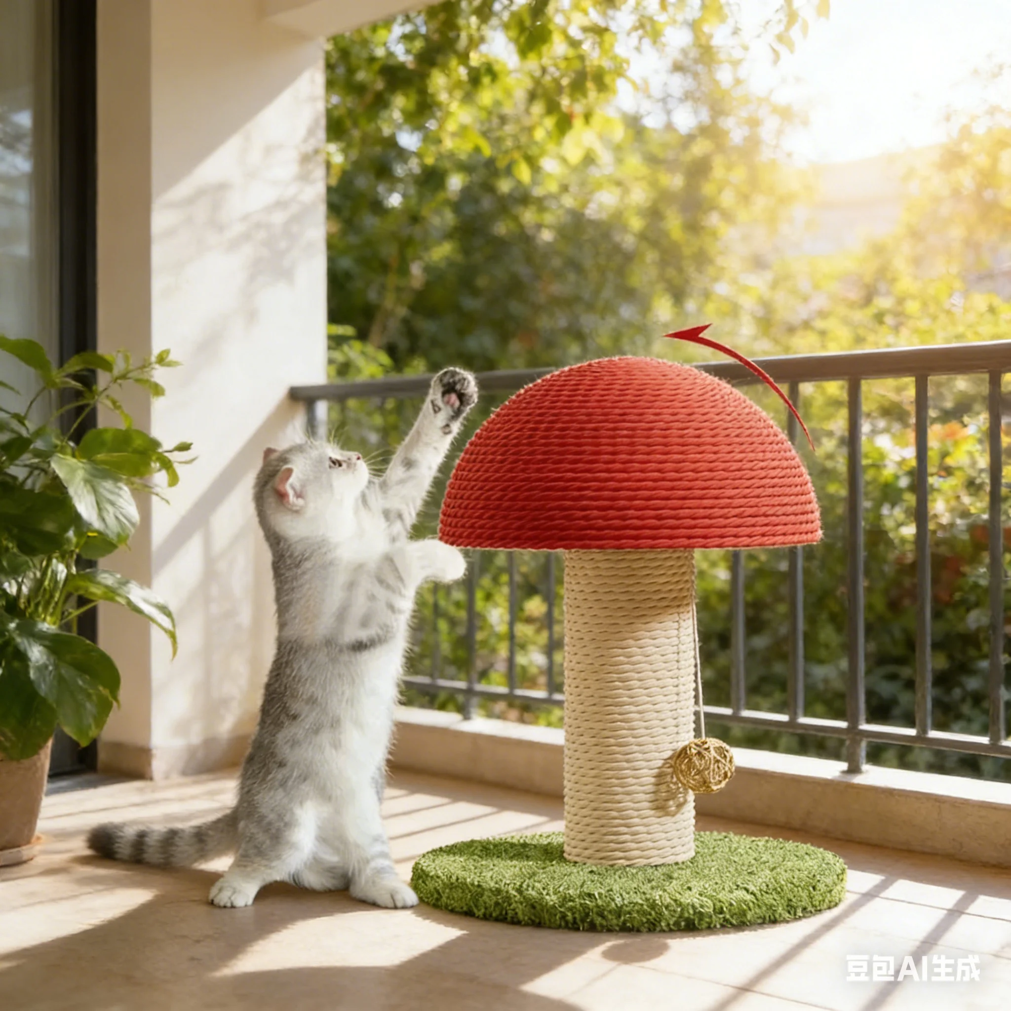 

Когтеточка-грибок для кошек, сизалевая доска для царапания для котят, забавная игрушка для лазания, прочная доска для заточки когтей