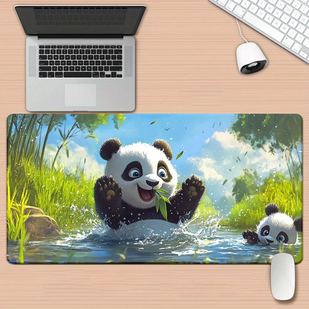 

XXL Panda-themed high-definition printed dynamic game mouse pad in large size, suitable for office computer desktop accessories