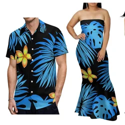 Samoa Polynesian Style Strapless Mermaid Dresses Fashion Off Shoulder Printed Bodycon Dress Evening Dresses Gowns