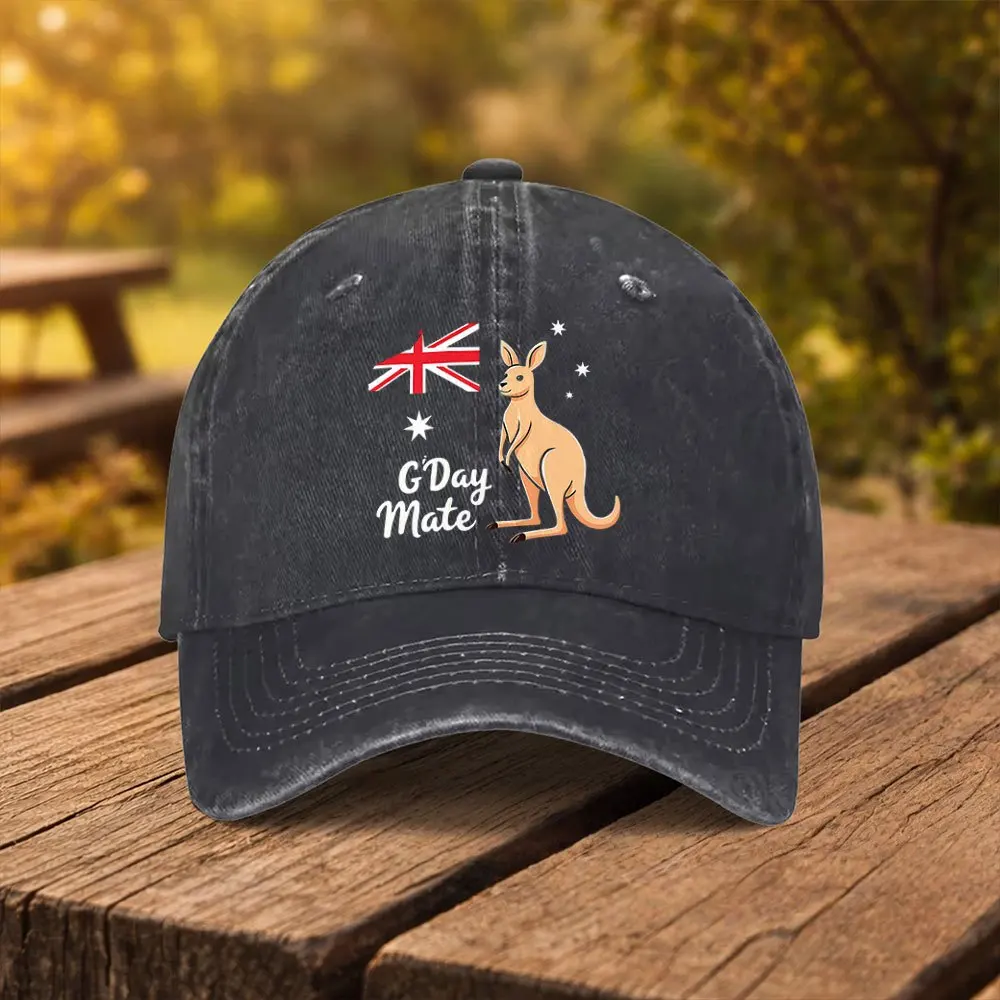 Australian Kangaroo Print Baseball Cap, Unisex Fashion Duckbill Cap, Suitable for Outdoor Sports, Fitness, Travel, and Outings,