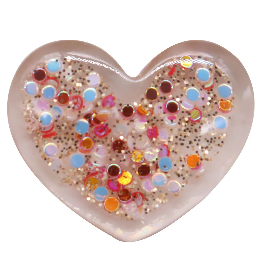 1PCS Resin Cute Cartoon Shoe Charms Kawaii Colorful Transparent Sequins Star Heart Bear Sandals Shoes Decoration Buckle Kid Gift