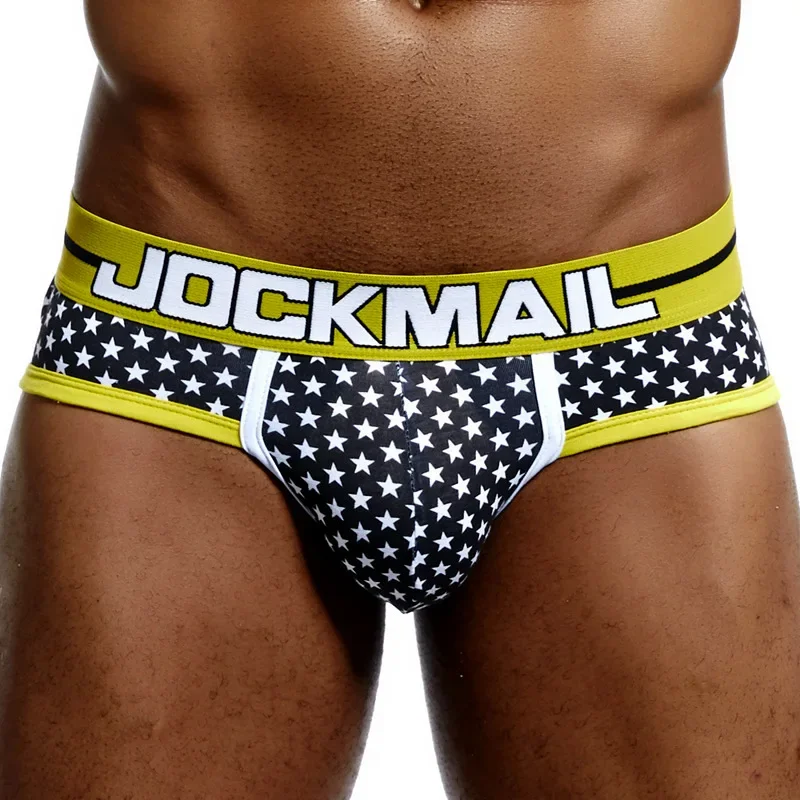 JOCKMAIL Brand Mens Underwear Briefs Cotton Sexy pipe Gay Penis Pouch calzoncillos hombre slip Gay Sleepwear male panties shorts