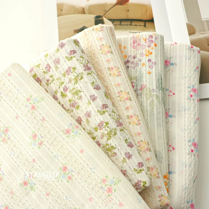 

Ткань жаккардовая из чистого хлопка 145x50 см, винтажная, с вырезами, в свежем стиле, для пошива детских штор, рубашек, платьев, безопасная для детей