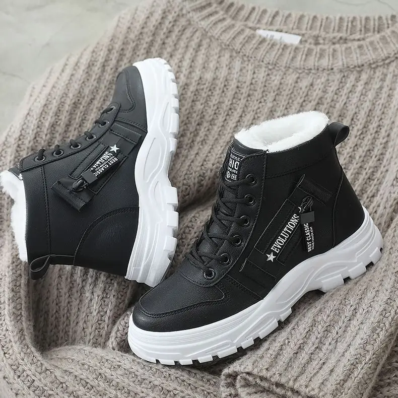 Ladies Shoes 2023 Lace Up Women Sneakers Snow Ankle Boots Waterproof Warm Platform Botas Woman Footwear Botas De Mujer