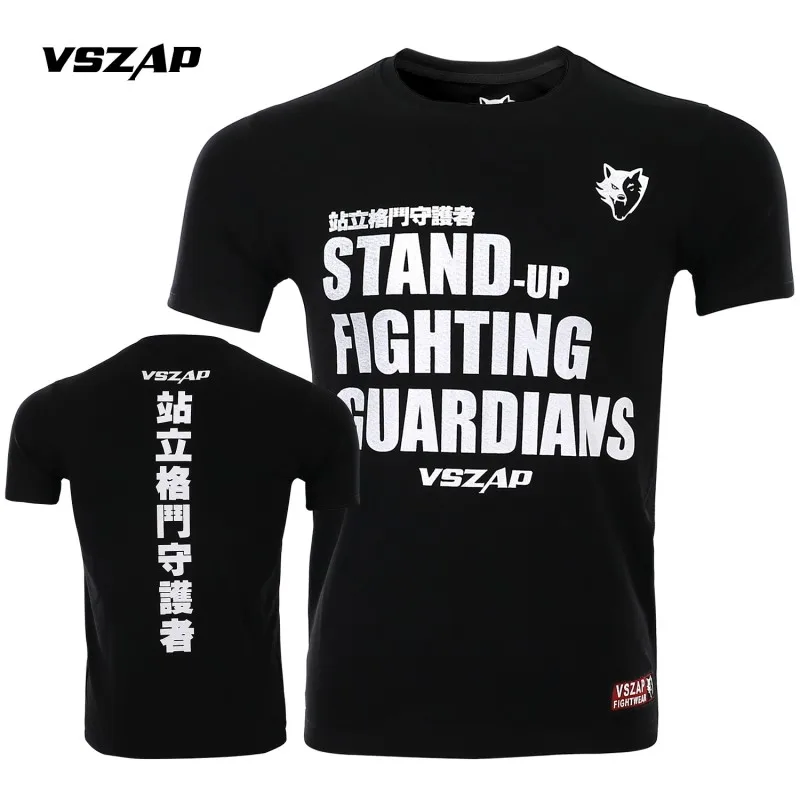 VSZAP New Rash Guard Short Sleeve Fighting MMA T Shirt Men Women Muay Thai Shirt Kickboxing Jersey Sanda Fight Boxing Cloth