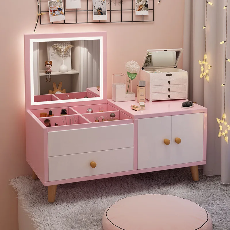 

bay window dresser, sitting on the floor, makeup, dressing, cabinet