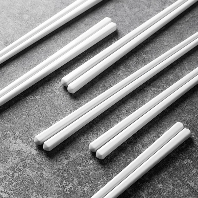 Ceramic Chopsticks Household Mildew Free High Temperature Resistant Ivory White Bone Porcelain Pure White Chopsticks