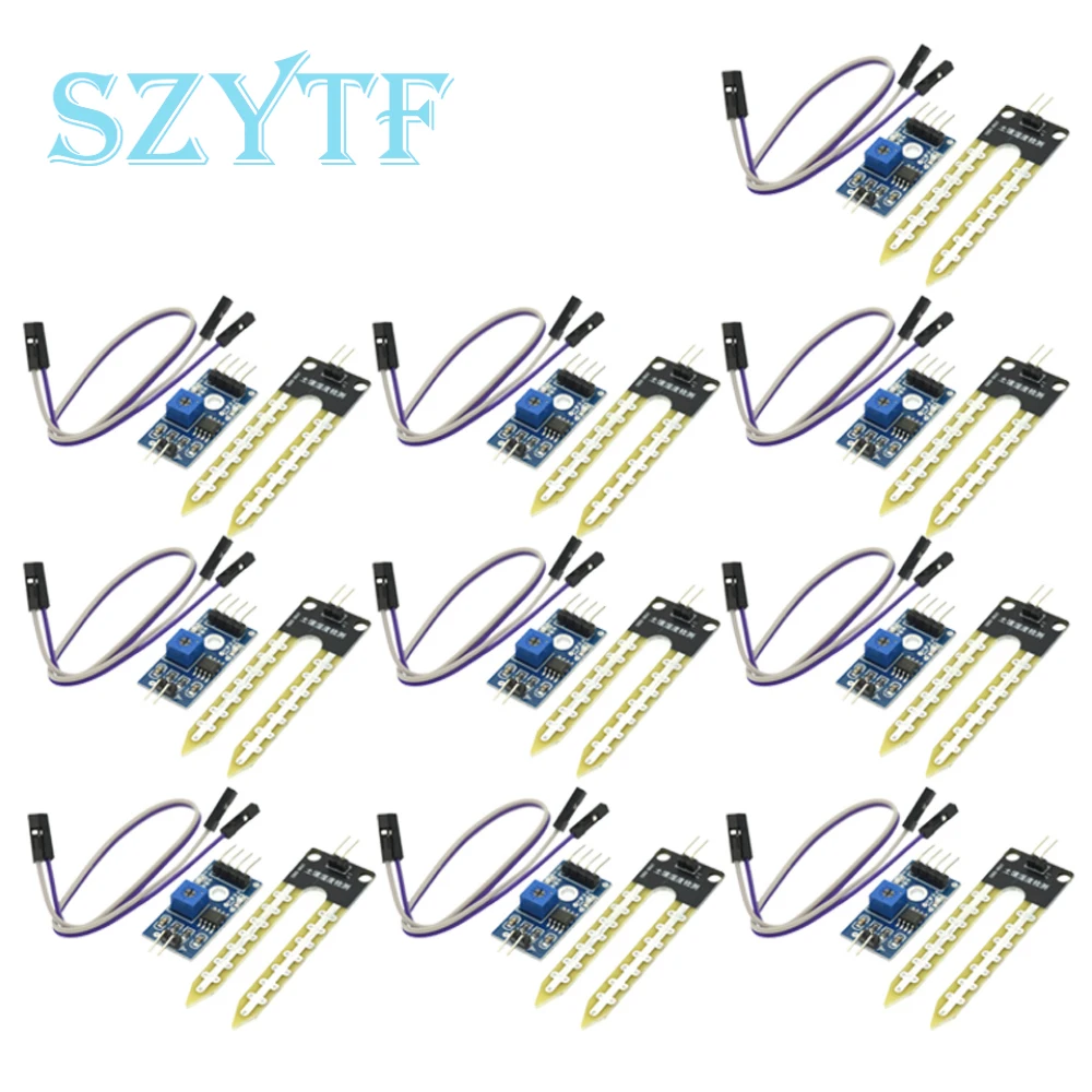 1-10 Uds LM393 higrómetro de humedad del suelo detección módulo Sensor de humedad Placa de desarrollo DIY Robot coche inteligente para Arduino