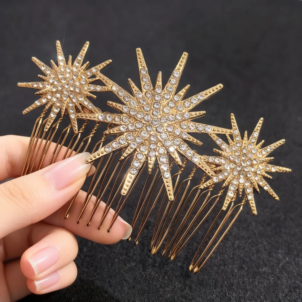 3/4-teiliges Set Kristall-Stern-Haarnadeln für Frauen und Mädchen, Metall-Haarspangen, Luxus-Haarnadeln für Damen, Hochzeits- und Braut-Haaraccessoires – Detail 22